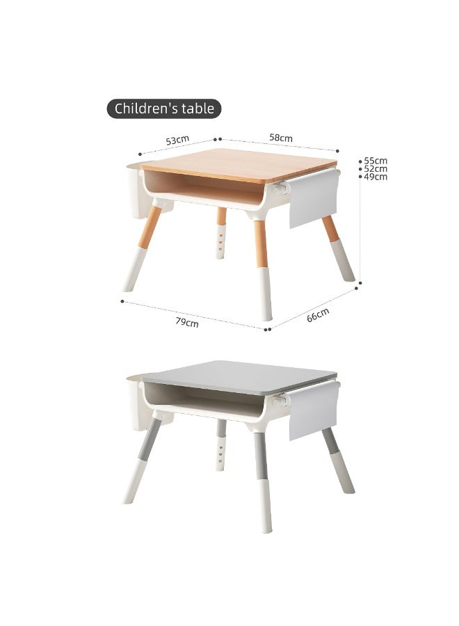 Marcolo Kids Table & 2 Chairs Adjustable Set – Kids’ Study, Play & Activity Desk – BPA-Free, Durable & Easy to Clean (Grey) - Image 3