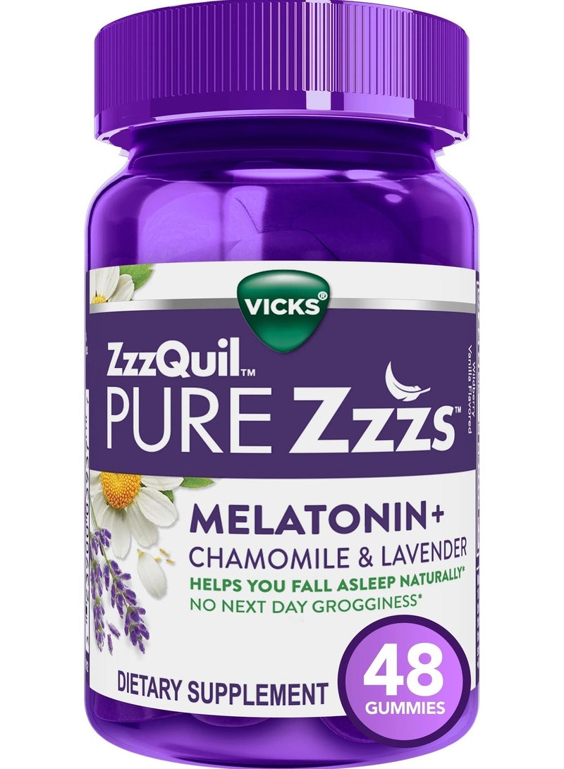 Vicks ZzzQuil PURE Zzzs, Melatonin+ Chamomile & Lavender, 48 Gummies - Image 5