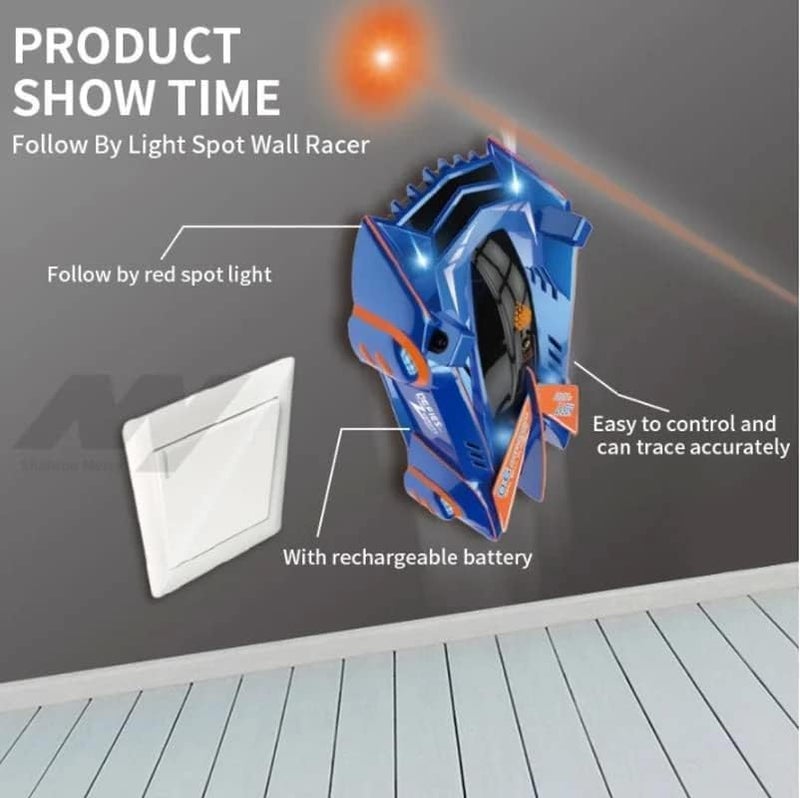 woobles 2023 Newest Zero Gravity Laser-Guided Wall Climbing Remote Control Cars, 360°Rotating Stunt Toy Car, Latest Headlights and Taillight Rechargeable High Speed Cool Toys for Kids Toddlers Gifts (Green) Green - Image 3