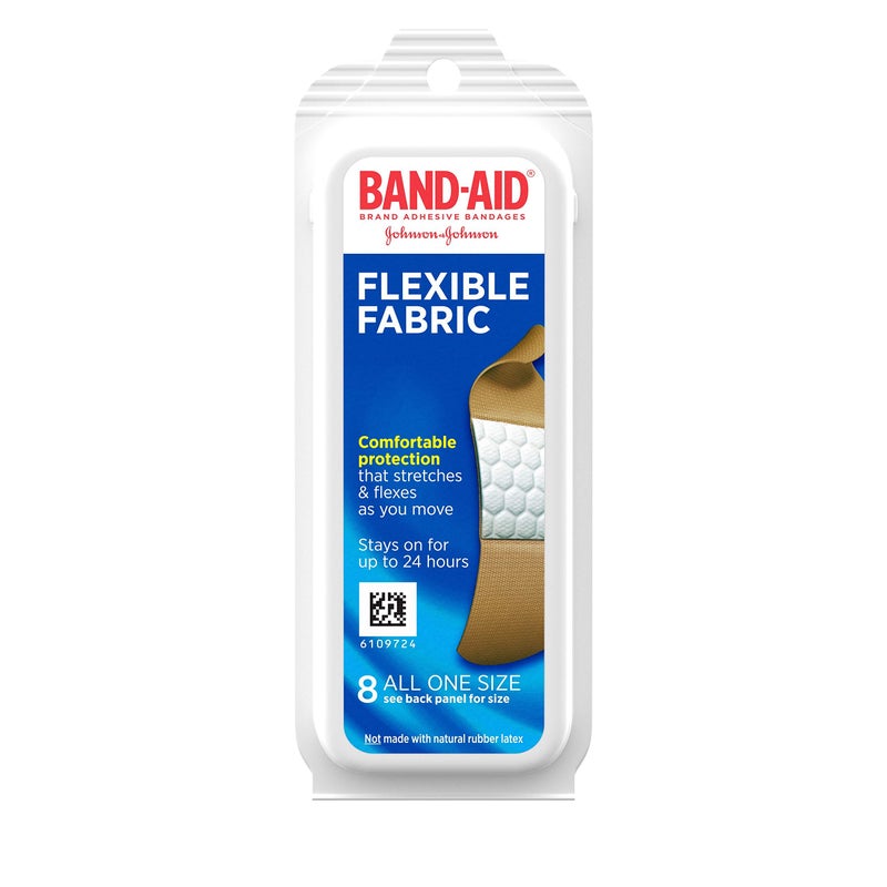 Band-Aid Brand Flexible Fabric Adhesive Bandages for Wound Care and Protection, Travel Pack, 8 ct - Image 1