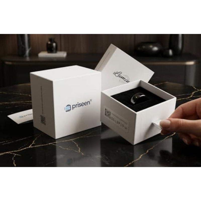 حلقات Lumina NFC الذكية، اضغط لتوصيل الحلقة الرقمية لهاتف iPhone Android، مقاومة للماء ومقاومة للخدش، لا توجد بطارية ولا شحن، حلقة سوداء بسيطة - Image 2