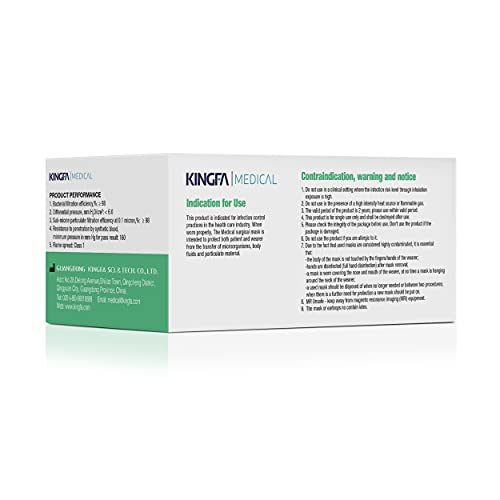 Kingfa 50pcs Medical Grade ASTM Level 3 Disposable Face Mask 3 Ply w/Earloop - Image 3