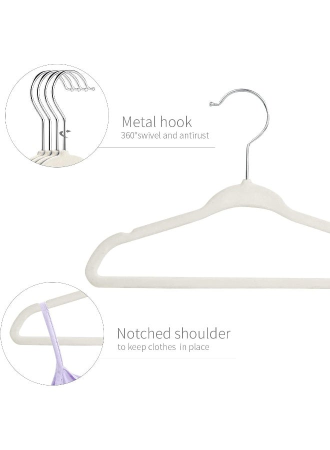 ManGotree Baby Velvet Hangers, Infant and Toddler Hangers, No-Slip Children Hangers, Ultra-Slim Space Saving Kids Hangers, Sturdy & Durable Clothes Hangers 15 Pack (Beige) - Image 3