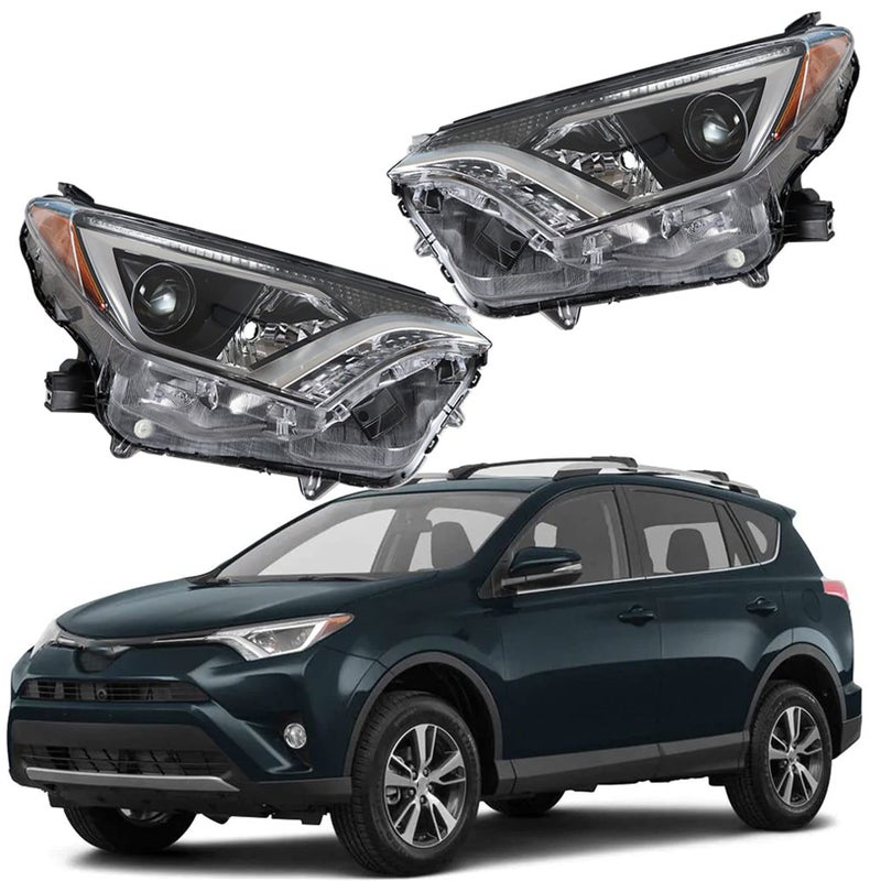 استبدال مصابيح LABLT لسيارة RAV4 2016 2017 2018 بار أنبوبي مصابيح هالوجين بروجيكتور زوج من الجانبين الأيسر والأيمن سائق وراكب