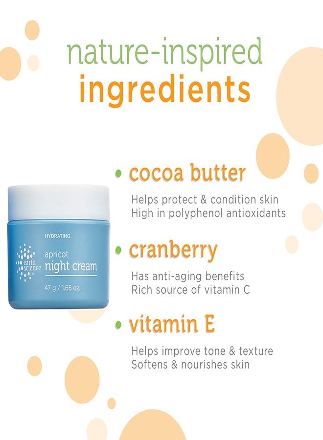 EARTH SCIENCE - Apricot Night Cream with Hydrating Apricot and Vitamin E for Dry Skin (1.65 oz) - Image 3