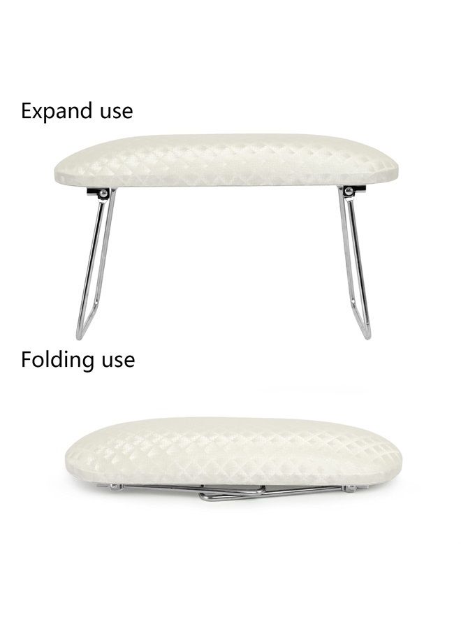 AORAEM Nail Arm Rest Cushion, Nail Hand Cushion Microfiber Leather Manicure Hand Pillow Stand Professional Nail Rest Table Desk Station for Nails Art DIY Use (Creamy White) - Image 4
