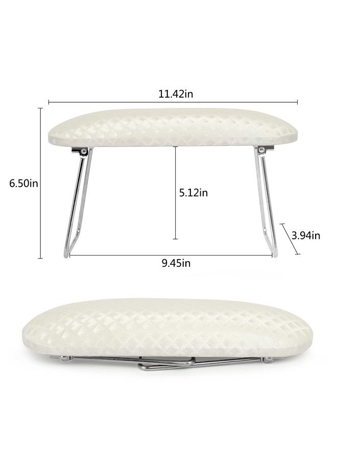 AORAEM Nail Arm Rest Cushion, Nail Hand Cushion Microfiber Leather Manicure Hand Pillow Stand Professional Nail Rest Table Desk Station for Nails Art DIY Use (Creamy White) - Image 3