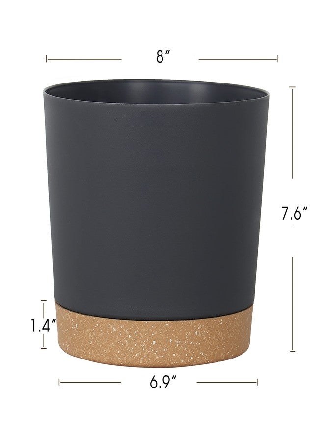 Kubvici 2 Pack 8 inch Planters Pots for Plants Indoor Outdoor Flower Pots with Drainage Holds & Saucer for Garden Home (Black, 8 inch) - Image 3