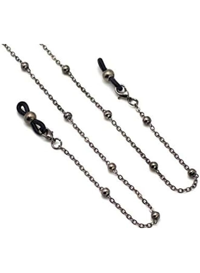SYBL 20PCS Black Silicone Gel Button Eyeglasses Chain Non-Slip Circle Hoop Fixed Ring Eyeglasses Spectacle Eyewear Supplement Accessories DIY Bead Linking Buckle Fittings - Image 3