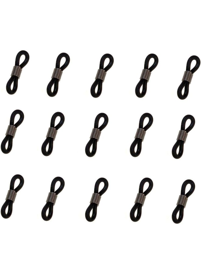SYBL 20PCS Black Silicone Gel Button Eyeglasses Chain Non-Slip Circle Hoop Fixed Ring Eyeglasses Spectacle Eyewear Supplement Accessories DIY Bead Linking Buckle Fittings - Image 1