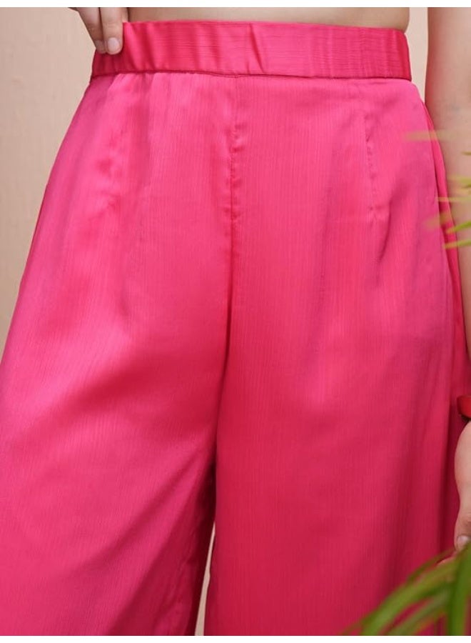 Vishudh Womens Co-Ord set Cotton MAGENTA Size: 2XL - Image 4
