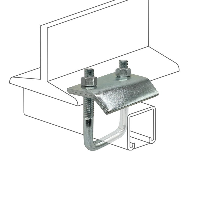 AA 2 Pack Strut to Beam Clamp with Square UBolt and Nuts 1316 158 Channel 2 - Image 2
