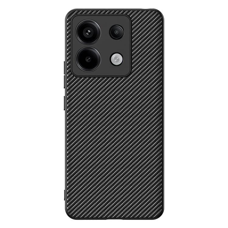 BB Leather Texture Protective Case for Redmi Note 13 with Shockproof and Drop Protection plus Shockproof plus Full Coverage plus Carbon Fiber Kevlar Texture in Black - Image 1