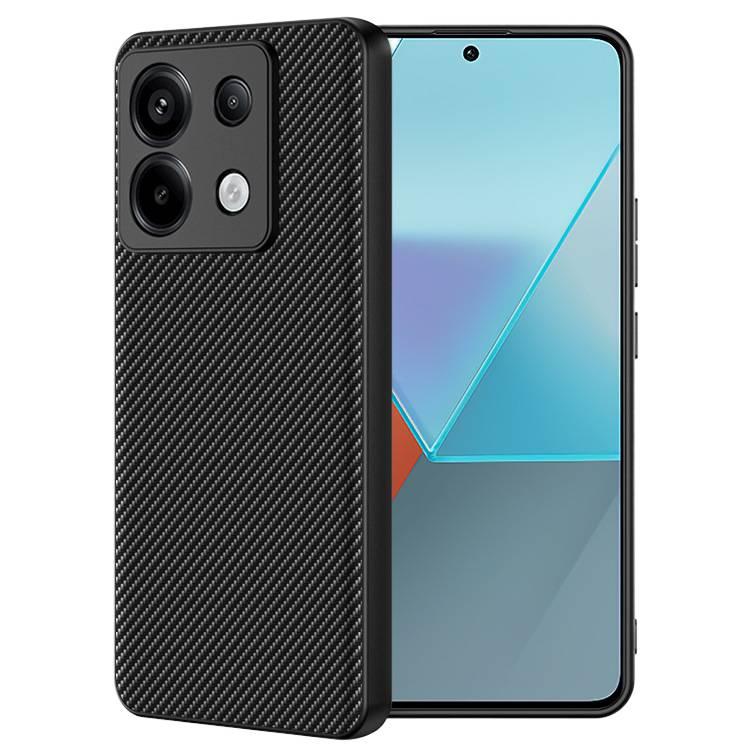 BB Leather Texture Protective Case for Redmi Note 13 with Shockproof and Drop Protection plus Shockproof plus Full Coverage plus Carbon Fiber Kevlar Texture in Black - Image 2