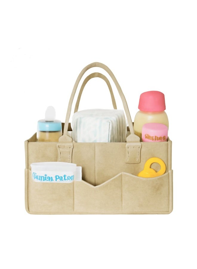 BabyShine Baby Shine Felt Diaper Caddy with Comfortable Handles for Organizing Baby Essentials - Image 2