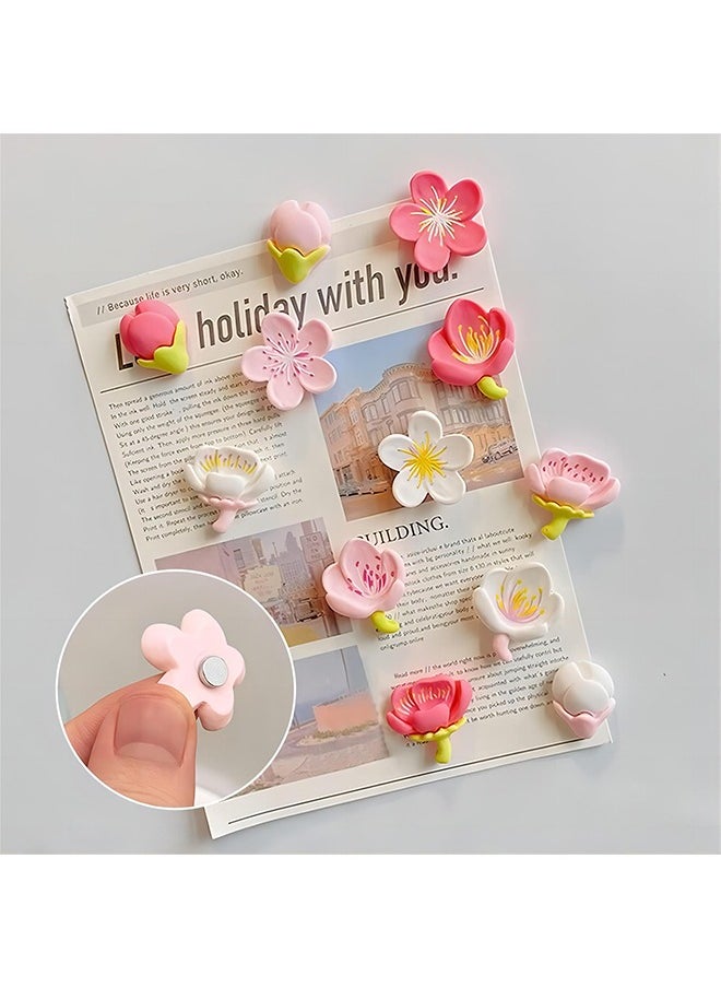 Alruht - 12 Pieces Flower Fridge Magnet, Flower Magnets, Whiteboard Magnets for Office, Home, Kitchen - Image 1