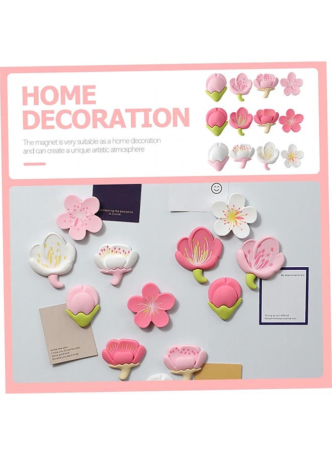 Alruht - 12 Pieces Flower Fridge Magnet, Flower Magnets, Whiteboard Magnets for Office, Home, Kitchen - Image 1