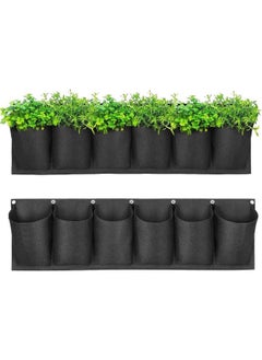 yongsheng Wall Hanging Grow Bags, 6 Pockets Wall-Mounted Grow Bags for Planting and Hanging Planters, Wall Planter Railing Planter Herb Garden  - Image 1