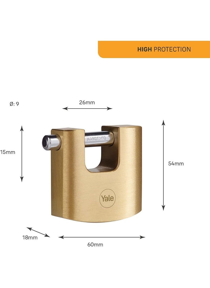 Yale Oval Sliding Pin Brass Padlock 60 mm Two Way Silver - White 1 Piece  - Image 3