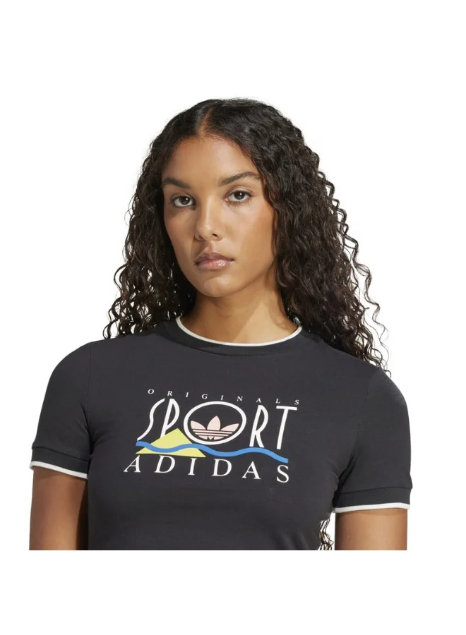 adidas Originals adidas GRAPHIC BBY TEE Black Originals Women TOPS