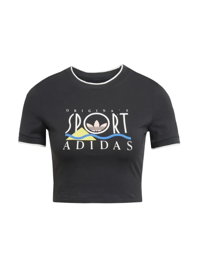 adidas Originals adidas GRAPHIC BBY TEE Black Originals Women TOPS