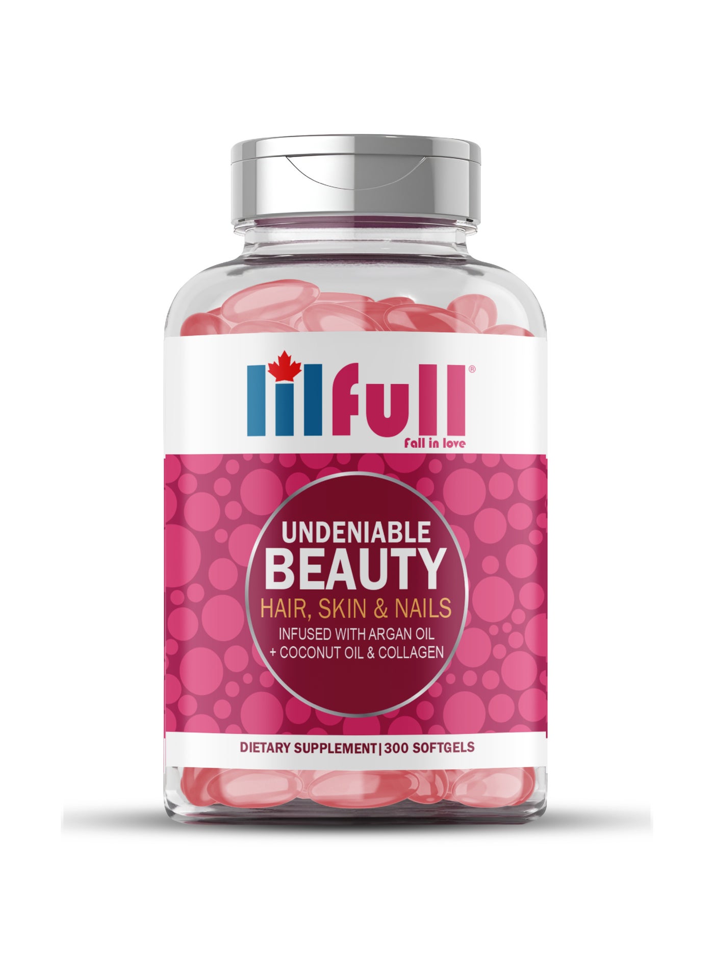 Hair, Skin & Nails - 300 Softgels | Enriched with Vitamins A, C, D3, E, B1, B2, B6, B9, B12, B7, B5 | Infused with Argan Oil, Coconut Oil & Collagen