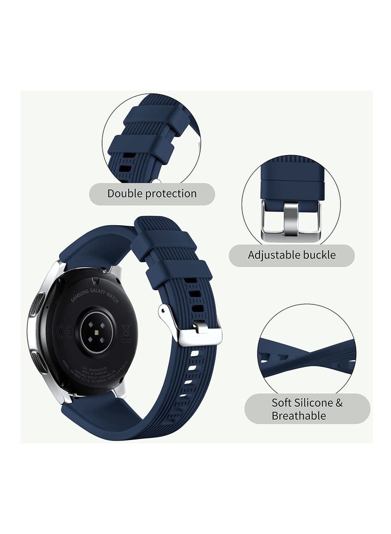 Anmi Silicone Watch Strap for Samsung Galaxy Watch/Gear S3/Watch With a Lug Width of 22mm, Soft Silicone Sport Wristband Replacement Straps, Vertical Grain Strap, for Men Women - Image 2