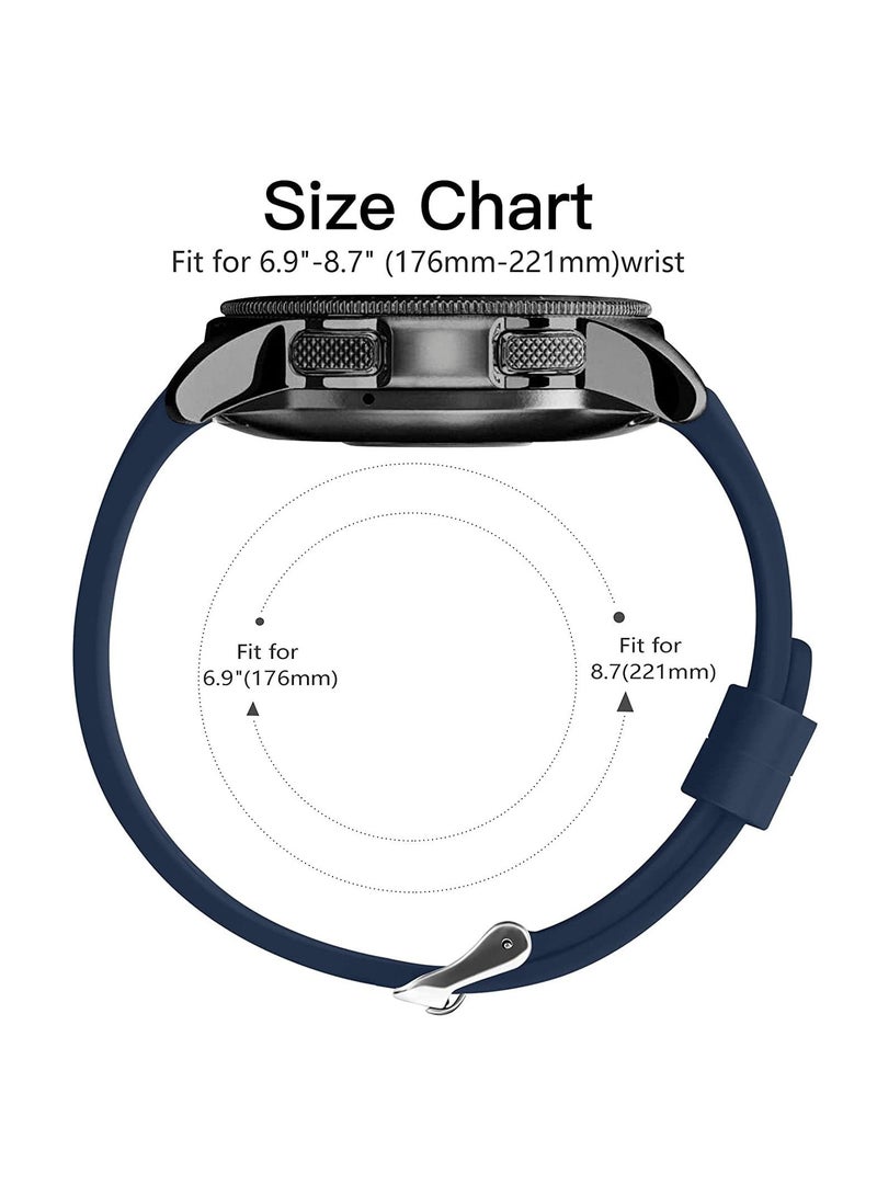 Anmi Silicone Watch Strap for Samsung Galaxy Watch/Gear S3/Watch With a Lug Width of 22mm, Soft Silicone Sport Wristband Replacement Straps, Vertical Grain Strap, for Men Women - Image 4
