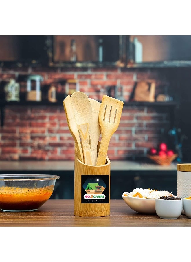 AL MADINA - Alsaqer Organic Bamboo 5 Piece Kitchen Tool Set - Image 1