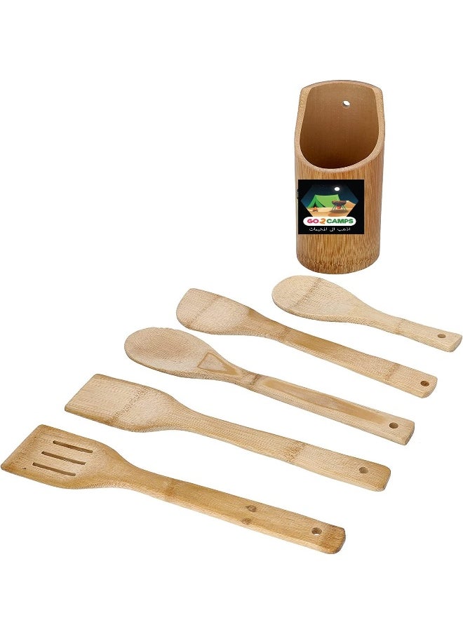AL MADINA - Alsaqer Organic Bamboo 5 Piece Kitchen Tool Set - Image 1
