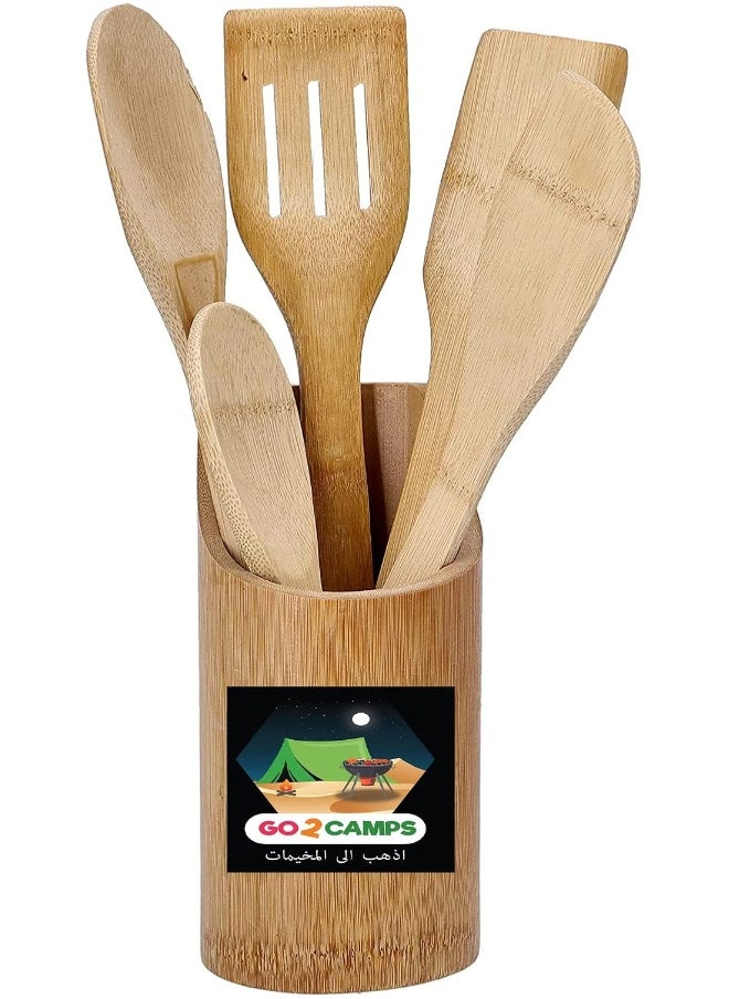 AL MADINA - Alsaqer Organic Bamboo 5 Piece Kitchen Tool Set - Image 1