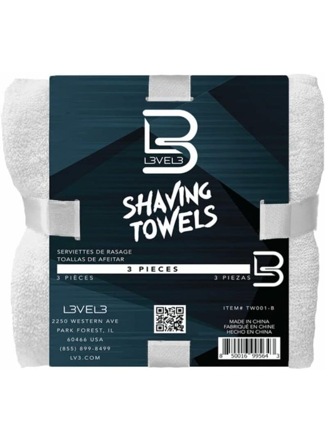 L3 Level 3 Face Towels - Barber And Salon Hair Stylist White Cotton Cloth - Soft, Light And Absorbent - Image 1