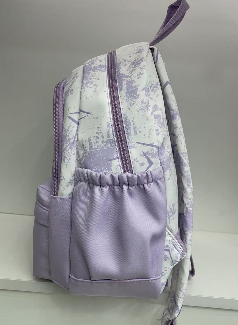 FASHION Trendy Lavender Star - Print Ergonomic Student Backpack Anti-wear And Waterproof Fabric, Multi-Pocket Layered Design Backpack, School Bag.  - Image 5
