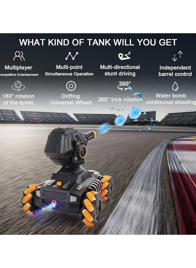 Whynot 🚀 RC Battle Tank Car for Kids with Water Bombs, Lights & Spray | 12 km/h Speed, Dual Control with Gesture Watch | All-Terrain Armored Vehicle  - Image 3