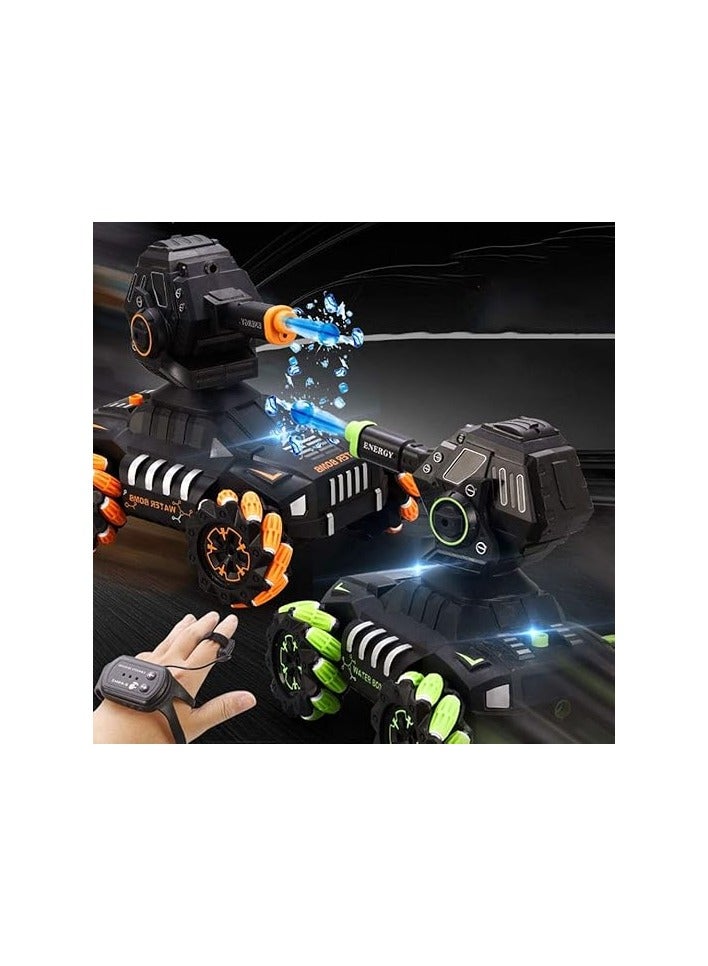 Whynot 🚀 RC Battle Tank Car for Kids with Water Bombs, Lights & Spray | 12 km/h Speed, Dual Control with Gesture Watch | All-Terrain Armored Vehicle  - Image 4