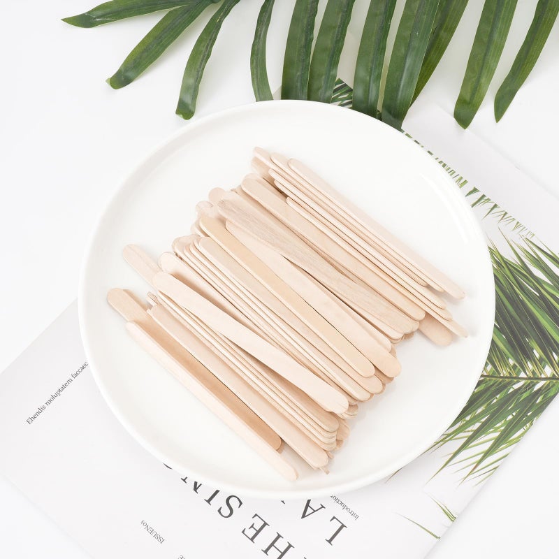 VEIDIA 2000 Pcs 4.5" Wooden Craft Sticks, Ice Cream Sticks,Natural Wood Popsicle Stick for Waxing, DIY Wood Crafts, Hair Removal and Waxing Supplies, Paint Stirrer, Art Projects and Ice Pop Sticks - Image 2