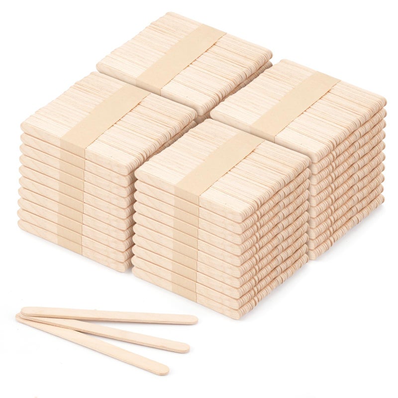VEIDIA 2000 Pcs 4.5" Wooden Craft Sticks, Ice Cream Sticks,Natural Wood Popsicle Stick for Waxing, DIY Wood Crafts, Hair Removal and Waxing Supplies, Paint Stirrer, Art Projects and Ice Pop Sticks - Image 1
