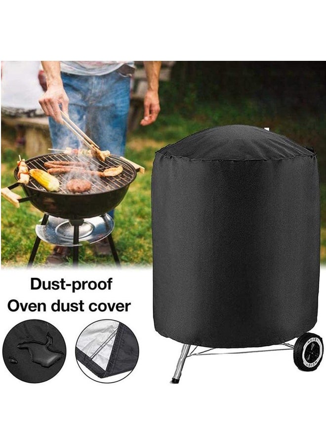 Generic - 420D Round BBQ Outdoor Fire Pit Stove Cover, Grill Cover, Fire Pot Cover, Barbecue Stove Cover, Oxford Cloth Dust Cover, Silver 62x105cm - Image 1