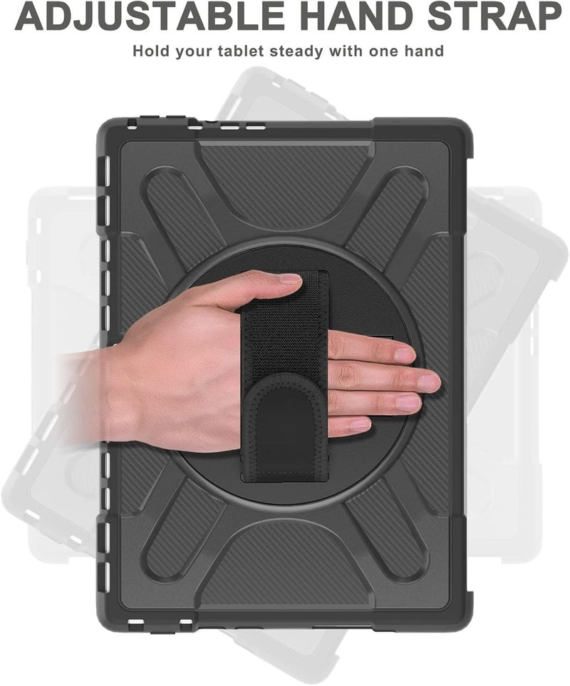 Excefore Case For Microsoft Surface Pro 8 13-Inch 2021, Shockproof Rugged Protective Case With Rotating Kickstand, Hand Strap, And Pen Holder, Compatible With Type Cover Keyboard - Image 2