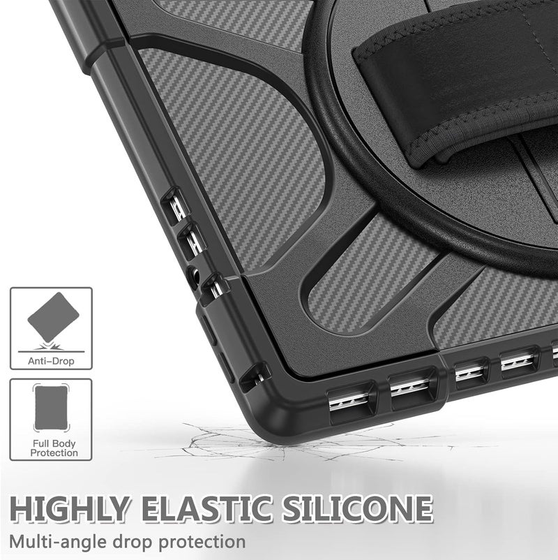Excefore Case For Microsoft Surface Pro 8 13-Inch 2021, Shockproof Rugged Protective Case With Rotating Kickstand, Hand Strap, And Pen Holder, Compatible With Type Cover Keyboard - Image 3