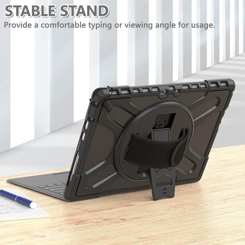 Excefore Case For Microsoft Surface Pro 8 13-Inch 2021, Shockproof Rugged Protective Case With Rotating Kickstand, Hand Strap, And Pen Holder, Compatible With Type Cover Keyboard - Image 4