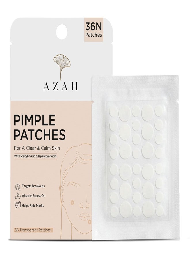 AZAH Pimple Patch | Salicylic Acid & Hyaluronic Acid Acne Patches For Face| 36 Transparent Pimple Patches | Targets Breakouts, Absorbs Excess Oil, Helps Fade Marks | For All Skin Types - Image 1