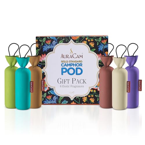 AuraCam Gold Standard Camphor POD Gift Pack 6 | Exotic Fragrance Air freshener | Festival Gift Set| Hamper Gifts Pack | 100% Natural Camphor Pods - Image 1