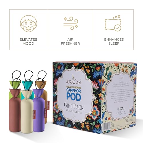 AuraCam Gold Standard Camphor POD Gift Pack 6 | Exotic Fragrance Air freshener | Festival Gift Set| Hamper Gifts Pack | 100% Natural Camphor Pods - Image 3