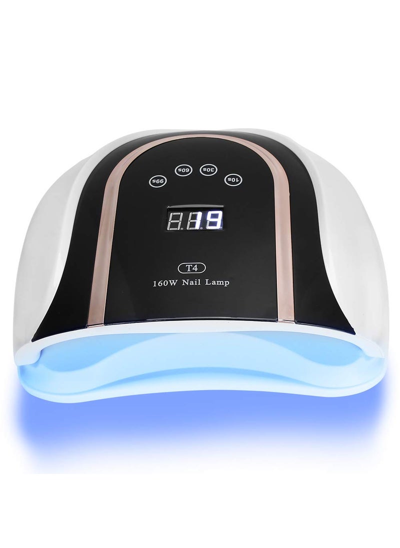 ciciglow - T4 160W LED Nail Dryer Two Handed Gel Curing Light for Quick and Painless Nail Polish Drying US Plug 110240V - Image 1