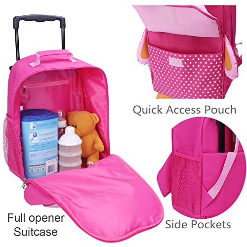 yodo Zoo 3-Way Kids Suitcase Luggage or Toddler Rolling Backpack with wheels, Medium Owl - Image 3