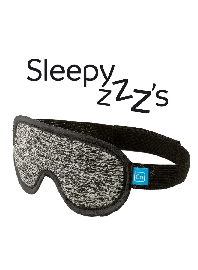 جو ترافيل قناع النوم GO Sleepy ZZZ'S Eye Mask GO732.102 – قناع عين للسفر باللون الرمادي، يحجب الضوء 100% مع حزام قابل للتعديل