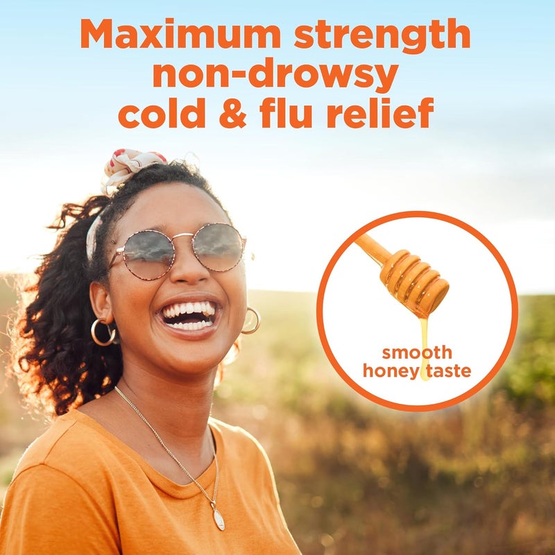 Care Daytime Honey Flavor Severe Cold and Flu Relief Liquid Medicine 12 fl oz Pack of 1 - Image 3