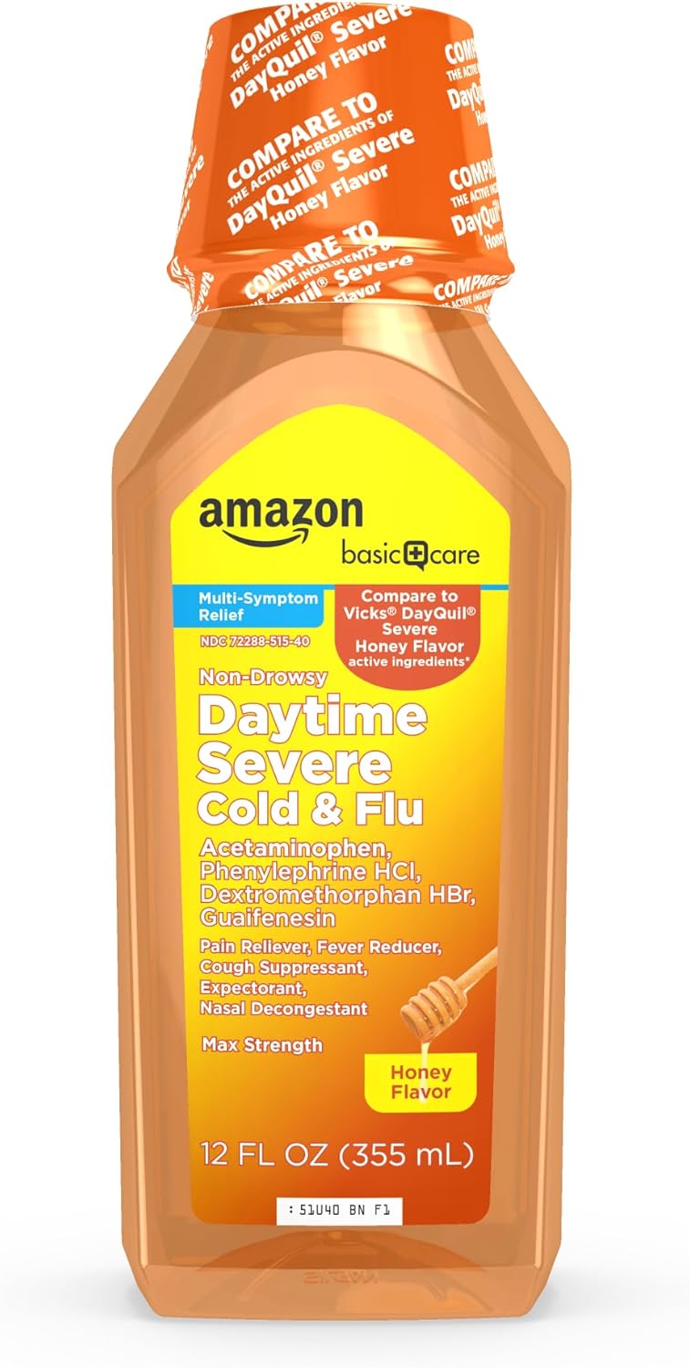 Care Daytime Honey Flavor Severe Cold and Flu Relief Liquid Medicine 12 fl oz Pack of 1 - Image 1