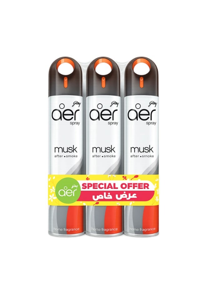 Aer Spray|Room Freshener For Home & Office|Musk After Smoke, Pack of 3